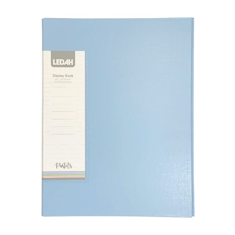 Ledah Pastels Display Book 20 Pocket Blue A4, , hi-res