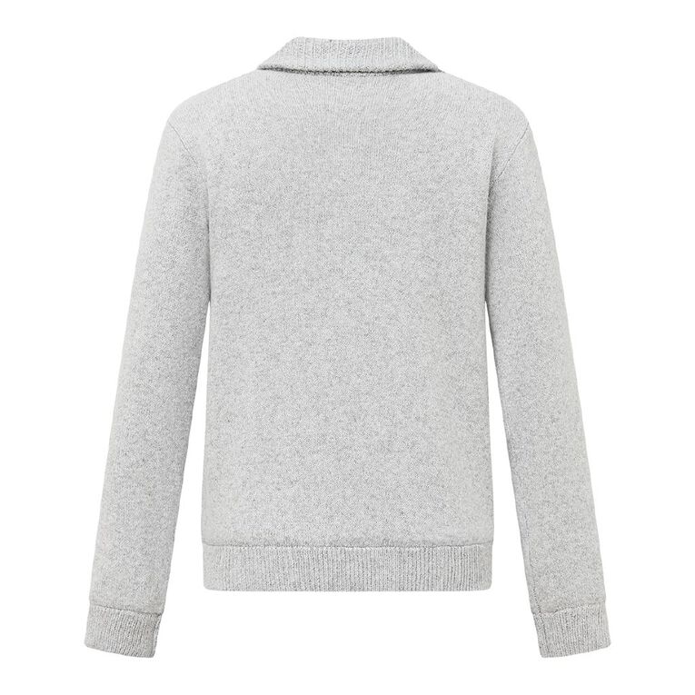 H&H Women's Sherpa Lined Soft Zip Thru Cardi, Grey Marle, hi-res