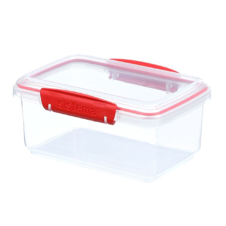 Sistema Klip It Red Rectangular Box Clear 1L Clear 1L, , hi-res