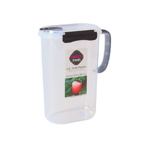 Visto Fresh Drink Pitcher Clear/Charcoal Clips 2.3 Litre