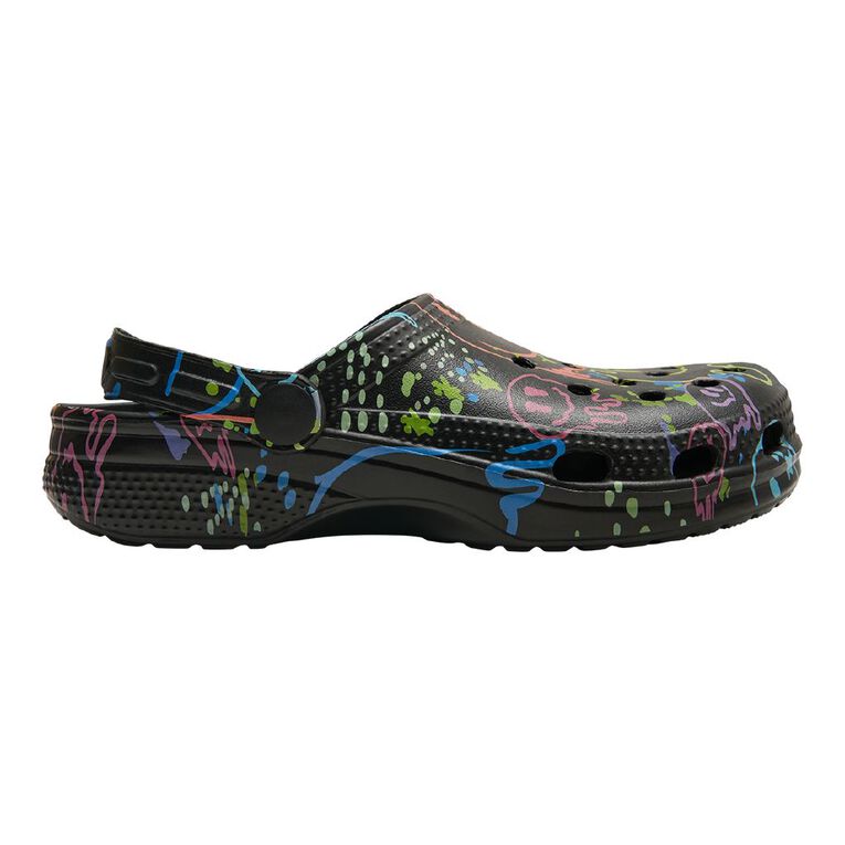 Young Original Senior Kids' Printed Frog Shoes, Black, hi-res