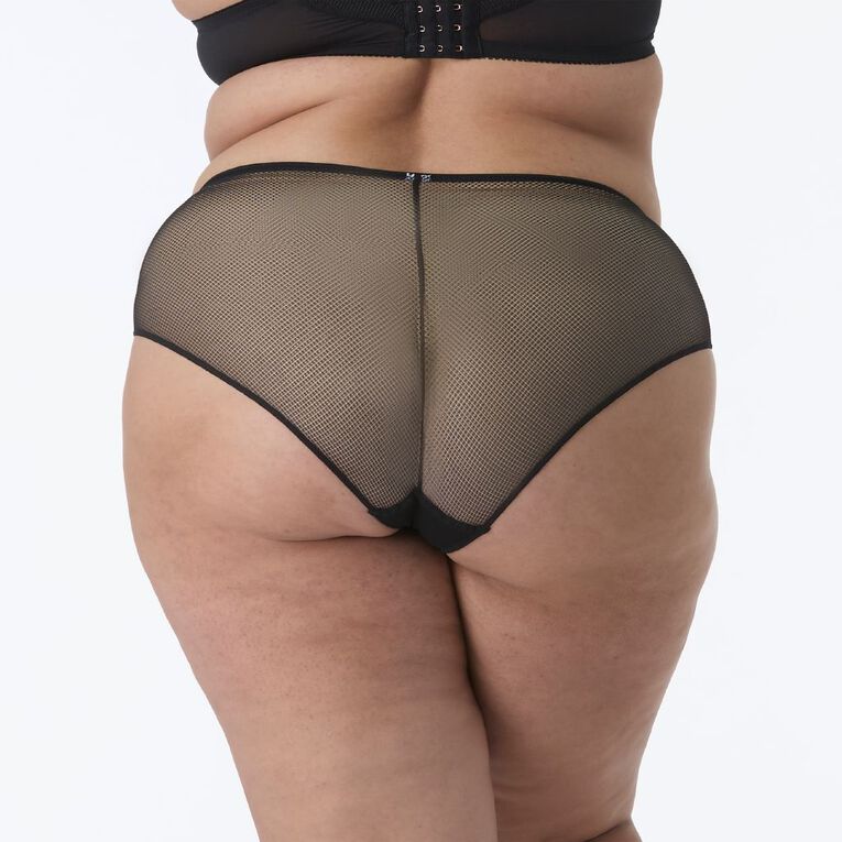 H&H Women's Molly Midi Lace Briefs, Black, hi-res