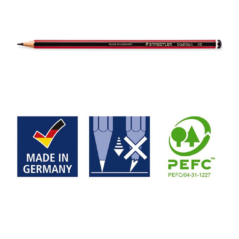 Staedtler Tradition 110 Graphite Pencil 4B 12 Pack, , hi-res