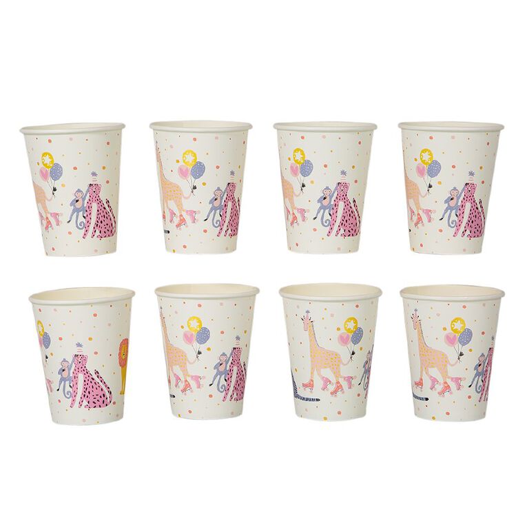 Party Inc Summer Soiree Paper Cups 250ml White 8 Pack White | The Warehouse