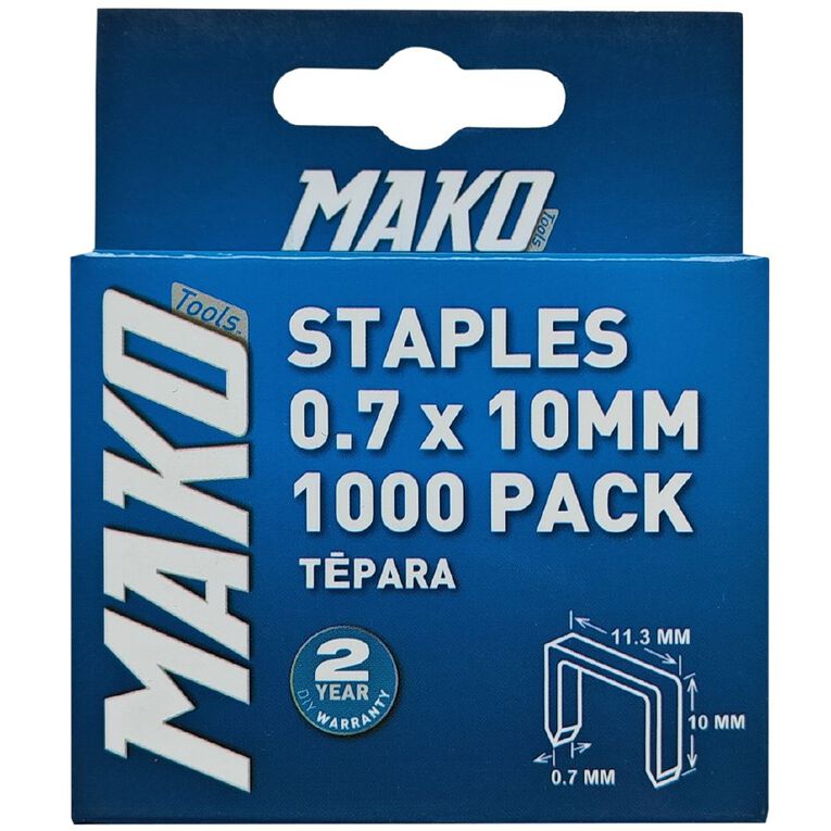 Mako Staples 0.7 x 10mm 1000 Pack, , hi-res