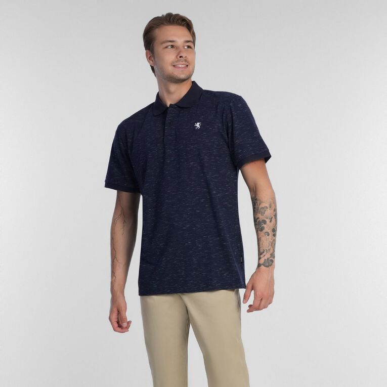 H&H POLO HHM SPACEDYE EMB NAV 3XL, Navy, hi-res