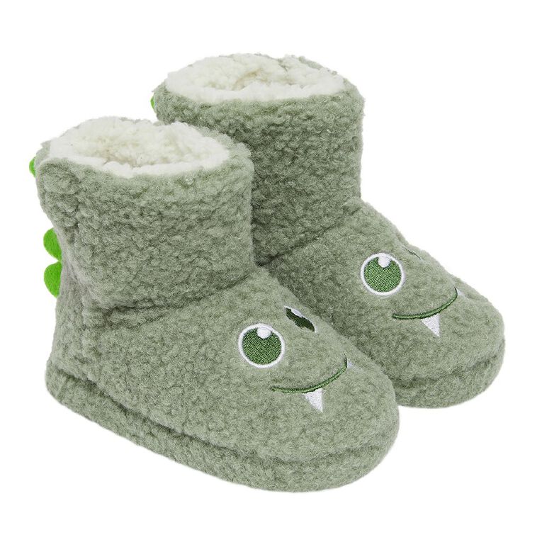 Young Original Junior Kids' Monster Slipper Boots, Green, hi-res