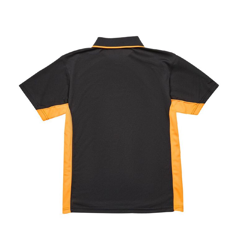 Schooltex Coromandel Area School Short Sleeve Polo with Embroidery, Black/Gold, hi-res