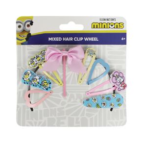 Minions Hair Clip Wheel 8 Pack