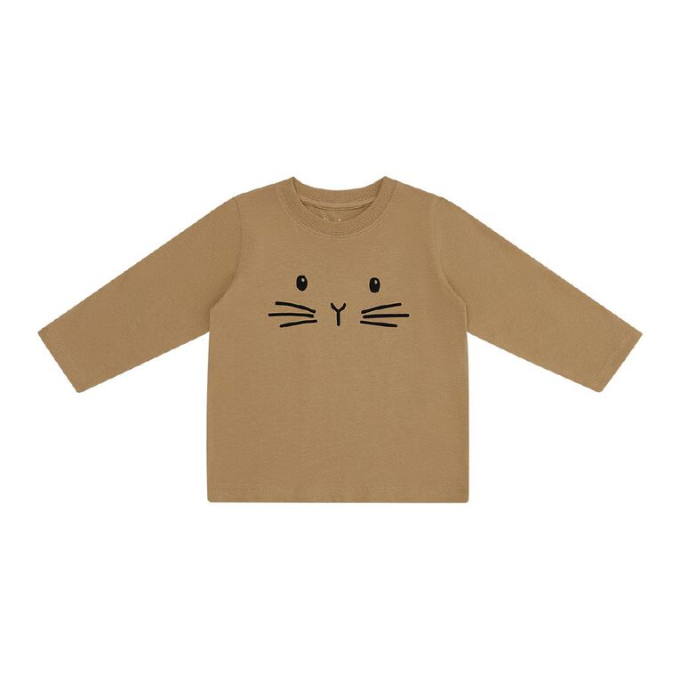 Young Original Toddler Long Sleeve Print Tee, Brown Light, hi-res