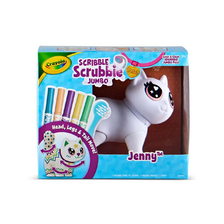 Crayola Scribble Scrubbie Poseable Jumbo Pet Jenny, , hi-res
