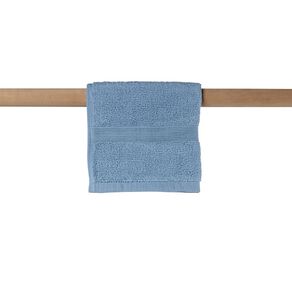 Living & Co Plush Plain Face Towel Blue