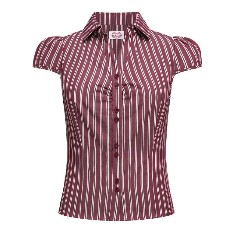 BRDRLESS Tate Short Sleeve Fitted Shirt, Red, hi-res