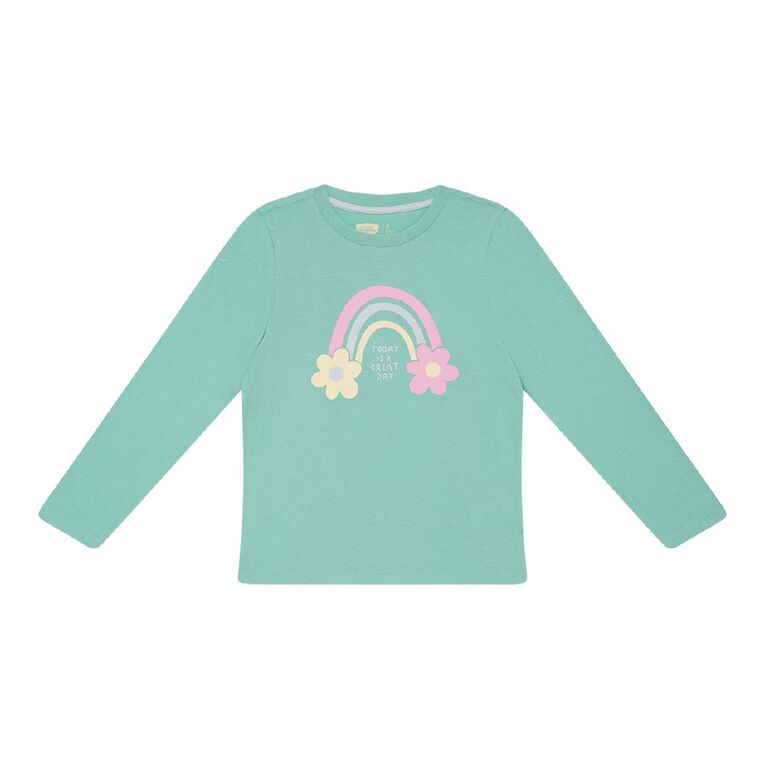 Young Original Long Sleeve Print Tee, Green Light RAINBOW, hi-res