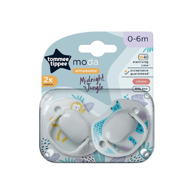 Tommee Tippee Closer to Nature Silicon Soother 0-6 Months 2 Pack, , hi-res
