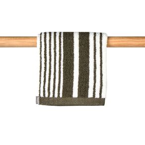 Maison d'Or Striped Face Towel Green Dark 30cm x 30cm