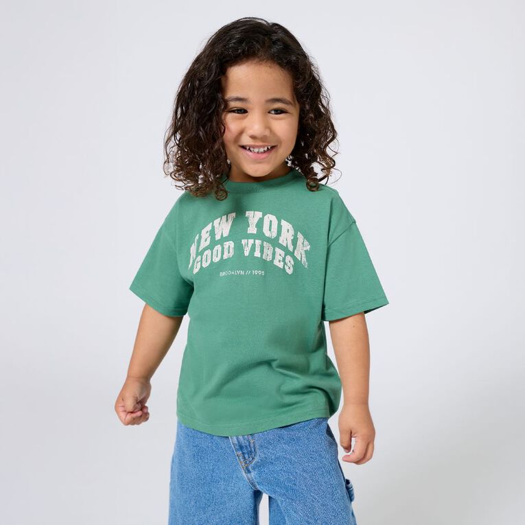 Young Original Short Sleeve Relaxed Print Tee, Green Dark, hi-res