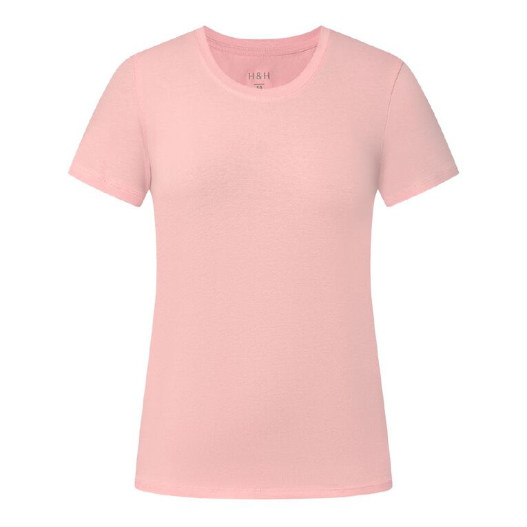 H&H Women's Stretch Scoop Neck Tee, Pink Light, hi-res