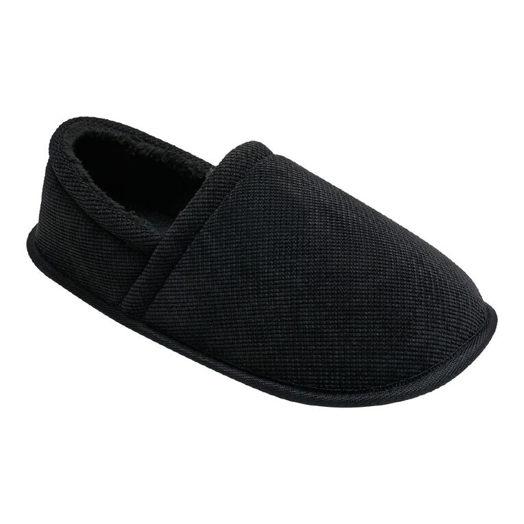 H&H Men's Joel Closed Back Slippers, Black, hi-res
