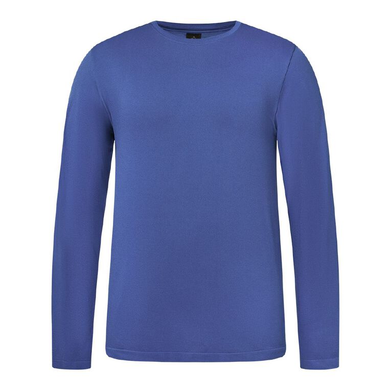 Active Intent Men's Long Sleeve Seamless Tee, Blue Mid, hi-res