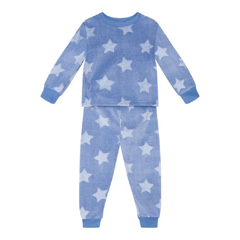 H&H Boys' Coral Fleece Pyjama Set, Blue Dark, hi-res