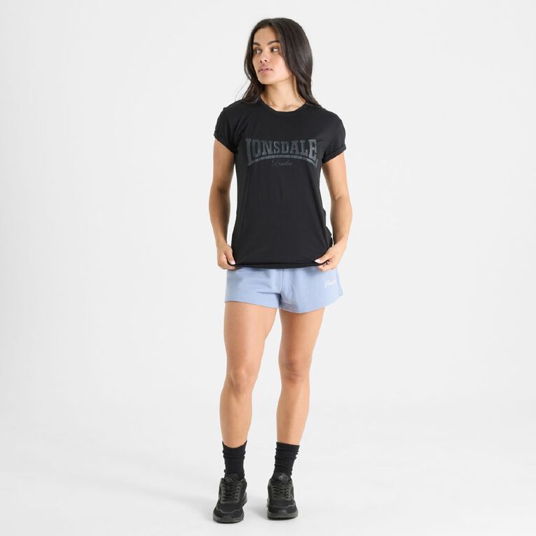 Lonsdale Women's Malden Tee, Black, hi-res