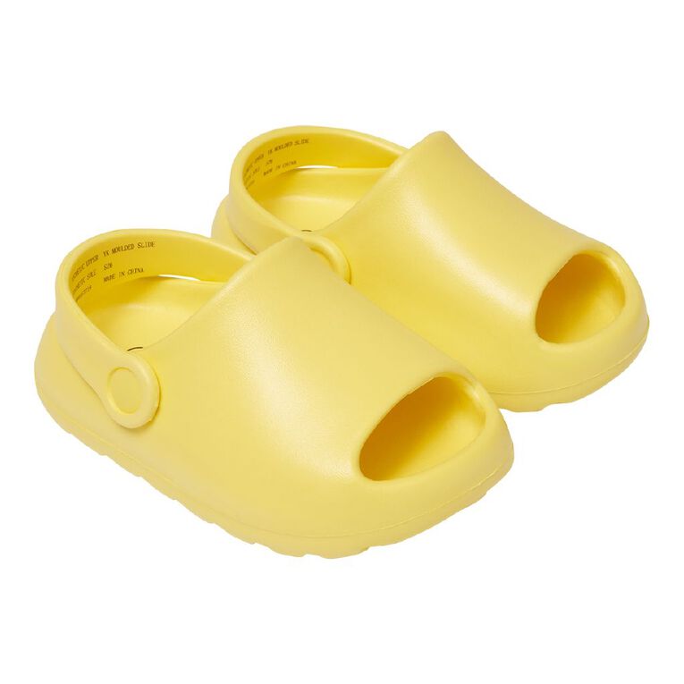 Young Original Junior Kids' Moulded Slides, Yellow, hi-res