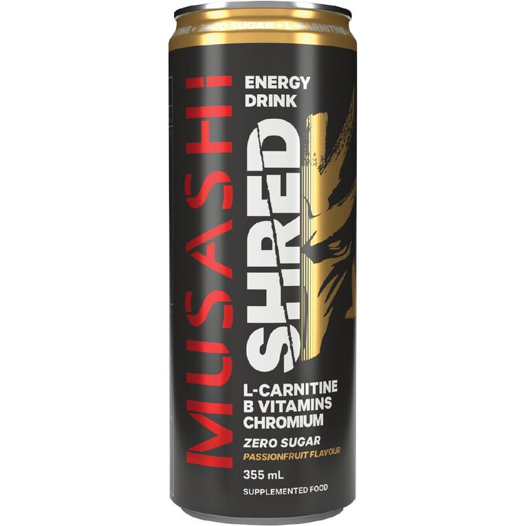 Musashi Shred Energy Passionfruit 355ml, , hi-res