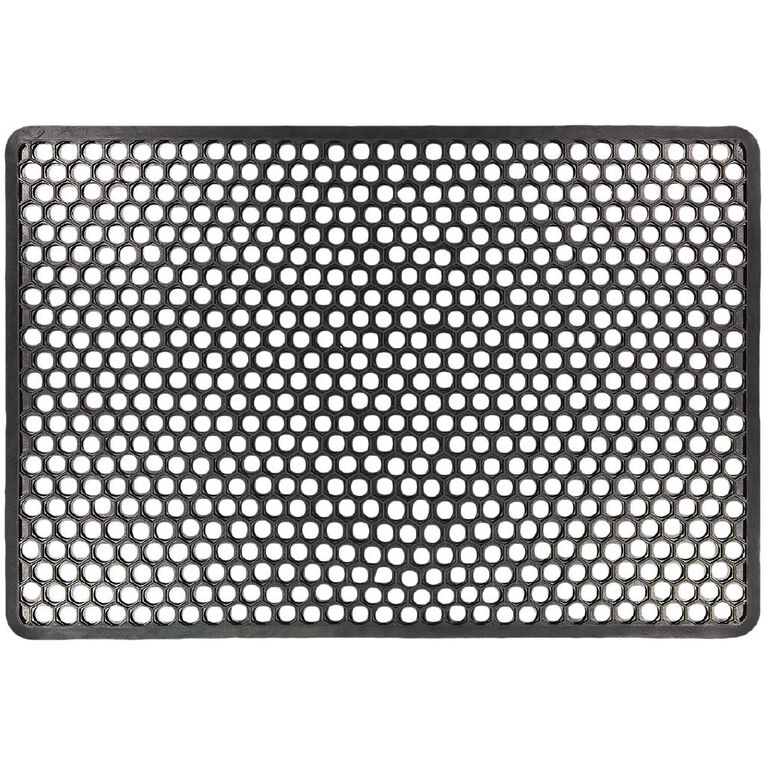 Living & Co Rubber Door Mat Black 45cm x 75cm, Black, hi-res