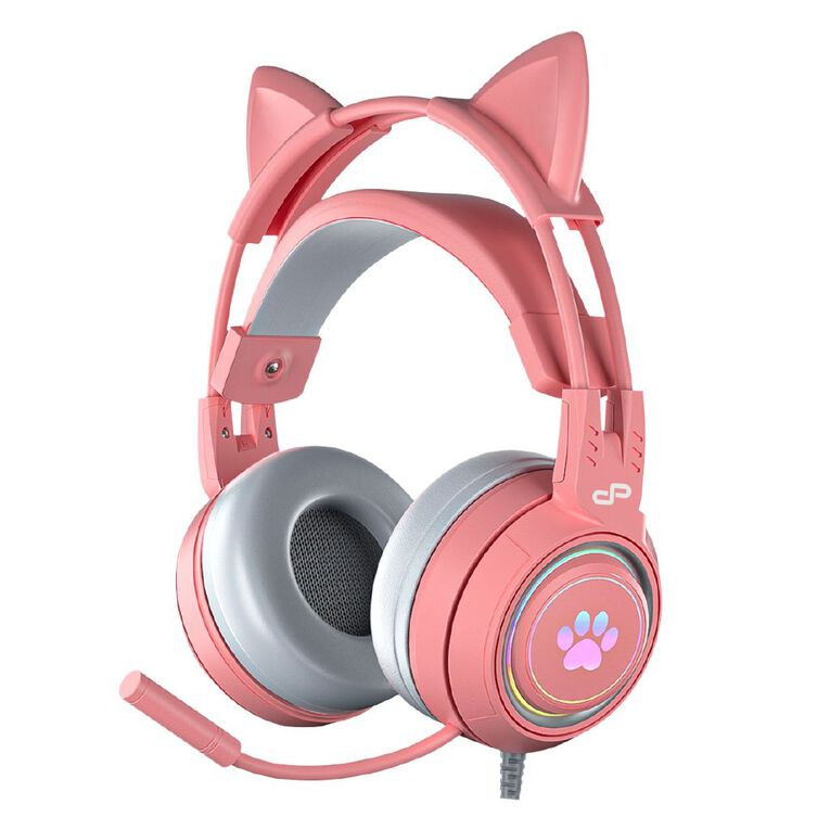 PowerPlay Cat RGB Gaming Headset Pink, , hi-res