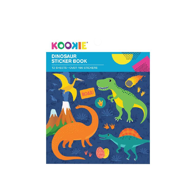 Kookie Mini Sticker Book 12 Sheets Dinosaur, , hi-res