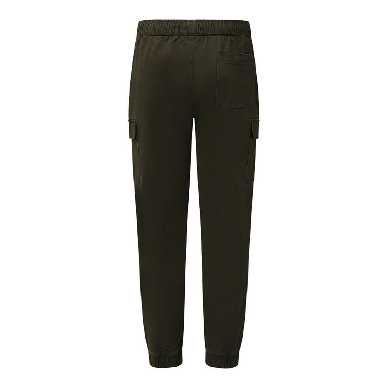 H&H Men's Elastic Waist Cargo Joggers, Green Dark, hi-res