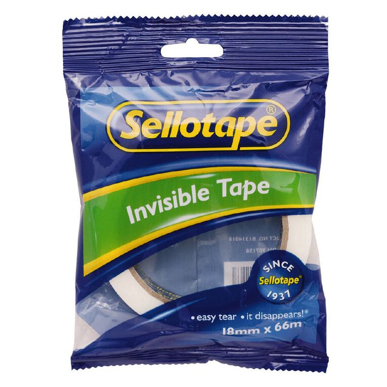 Sellotape Invisible Tape 18mm x 66m Clear, , hi-res