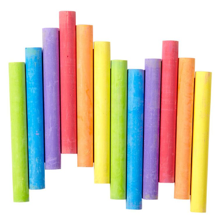 Crayola Chalk Coloured 12 Pieces Assorted, , hi-res