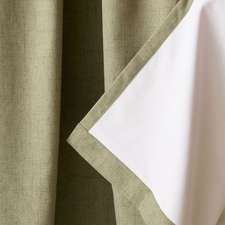 Living & Co Vienna Curtains Green 150-230cm Wide/205cm Drop, , hi-res
