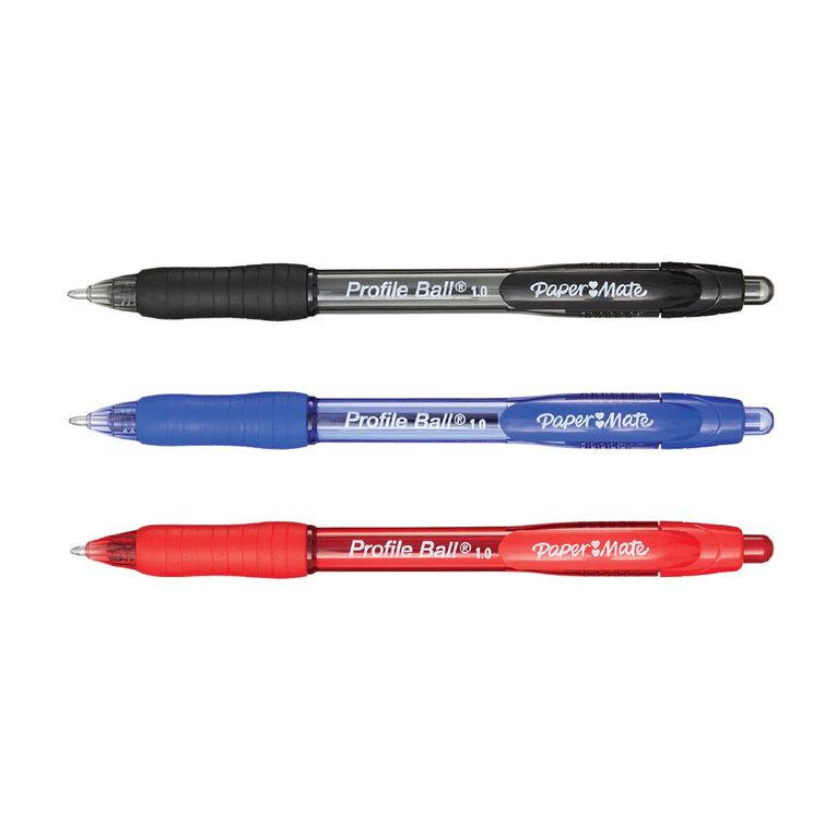 Paper Mate Profile Retractable 1.0mm Ballpoint Pens Assorted 4 Pack, , hi-res