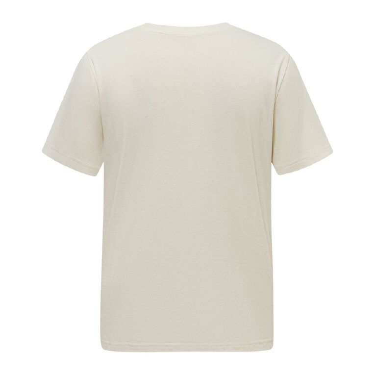 H&H Men's Regular Fit Crew Neck Tee, Cream, hi-res