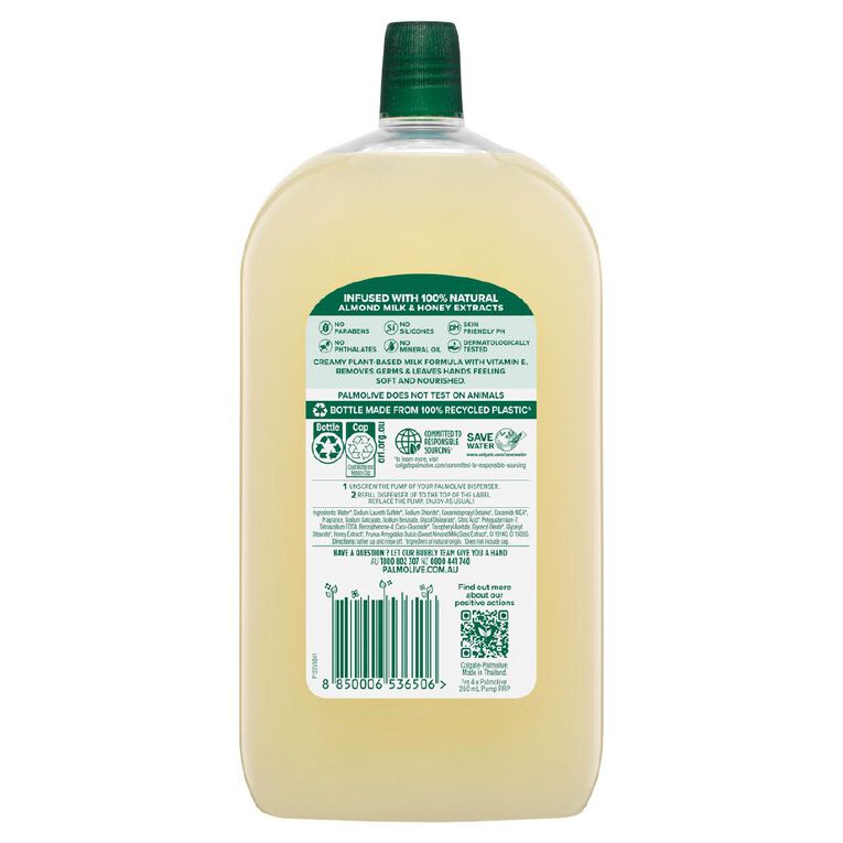 Palmolive Liquid Milk & Honey Hand Wash Refill 1L, , hi-res