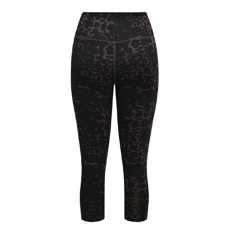 Active Intent Women's Active Printed Ankle Leggings, Brown Dark, hi-res