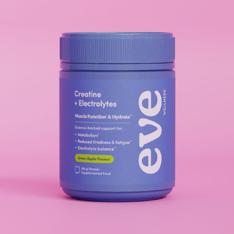 Eve Wellness Creatine & Electrolytes Green Apple 185g, , hi-res