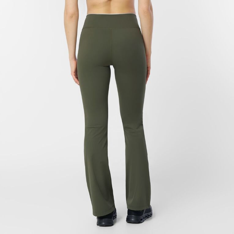 Active Intent Women's Wrap Front Flare Leggings, Green Mid, hi-res