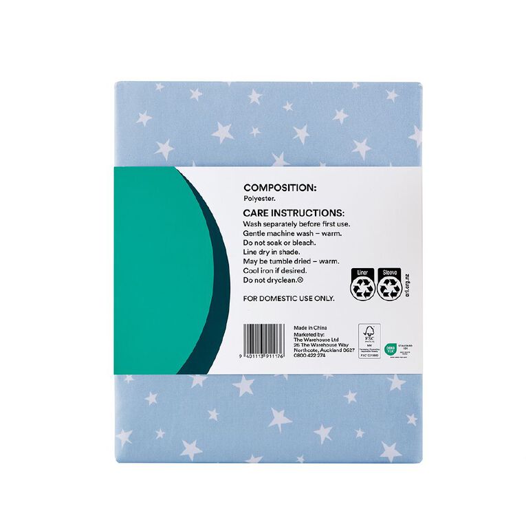 Living & Co Kids Microfibre Sheet Set Stars Multi-Coloured, , hi-res