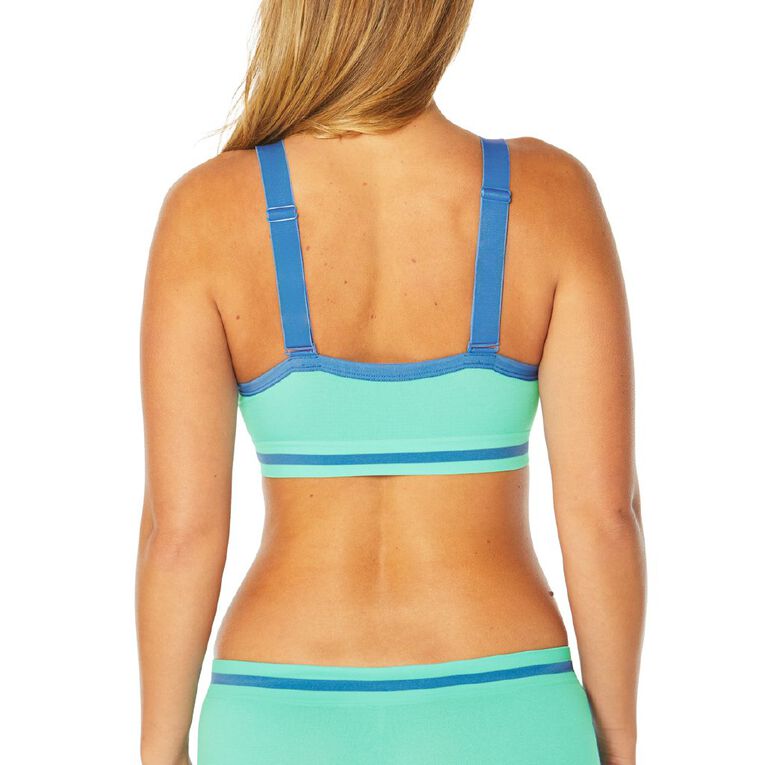 Tradie Women's Seamfree Playoff Bra, Teal, hi-res