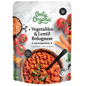 Only Organic Vegetable & Lentil Bolognese Meal 300g
