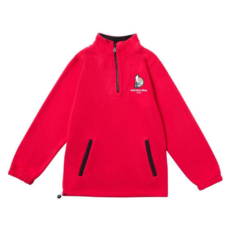Schooltex Parkview Parua Polar Fleece Top with Badge, Red/Black, hi-res