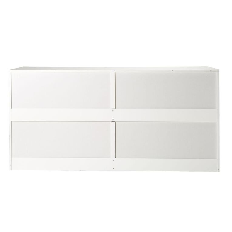 Living & Co Tahoe Lowboy 6 Drawer White White, , hi-res