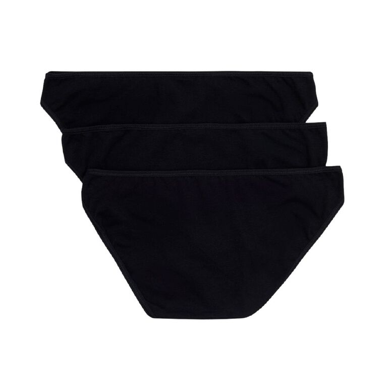 Rio Women's Bikini Briefs 3 Pack, Black, hi-res