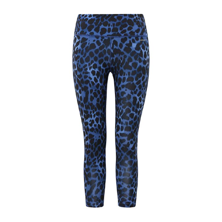 Active Intent Women's All Over Print Ankle Length Leggings, Blue Mid, hi-res