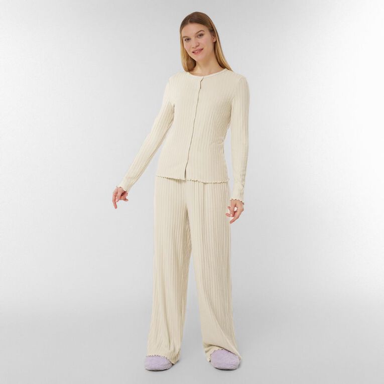 H&H Women's Brushed Rib Lounge Set, Brown Light, hi-res
