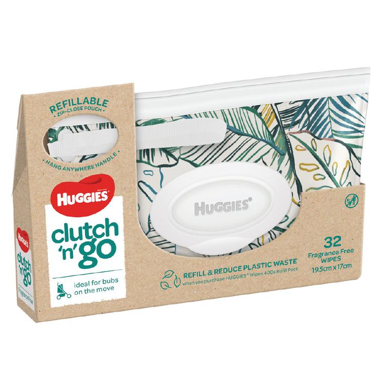Huggies Baby Wipes Clutch Unscented 32 Pack, , hi-res